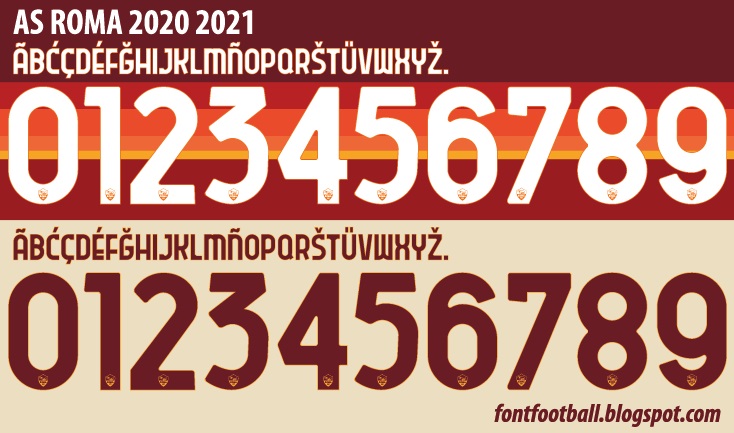 FONT FOOTBALL: Font Vector AS Roma 2020 2021 kit