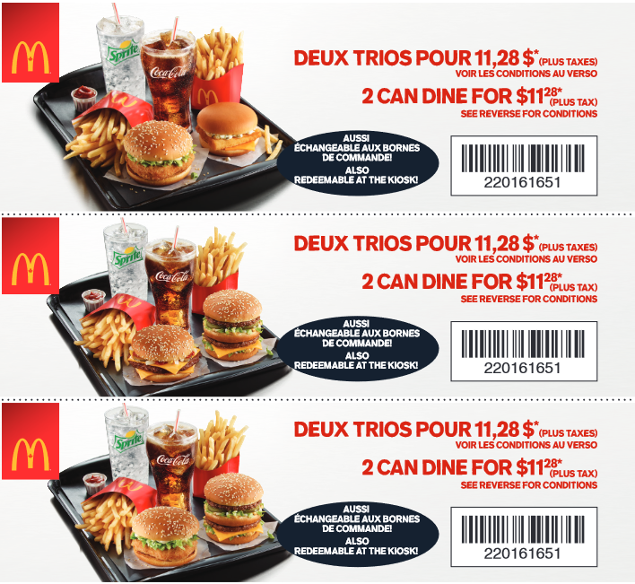 Coupons Mcdonald en 2019 au Québec Coupons au Québec