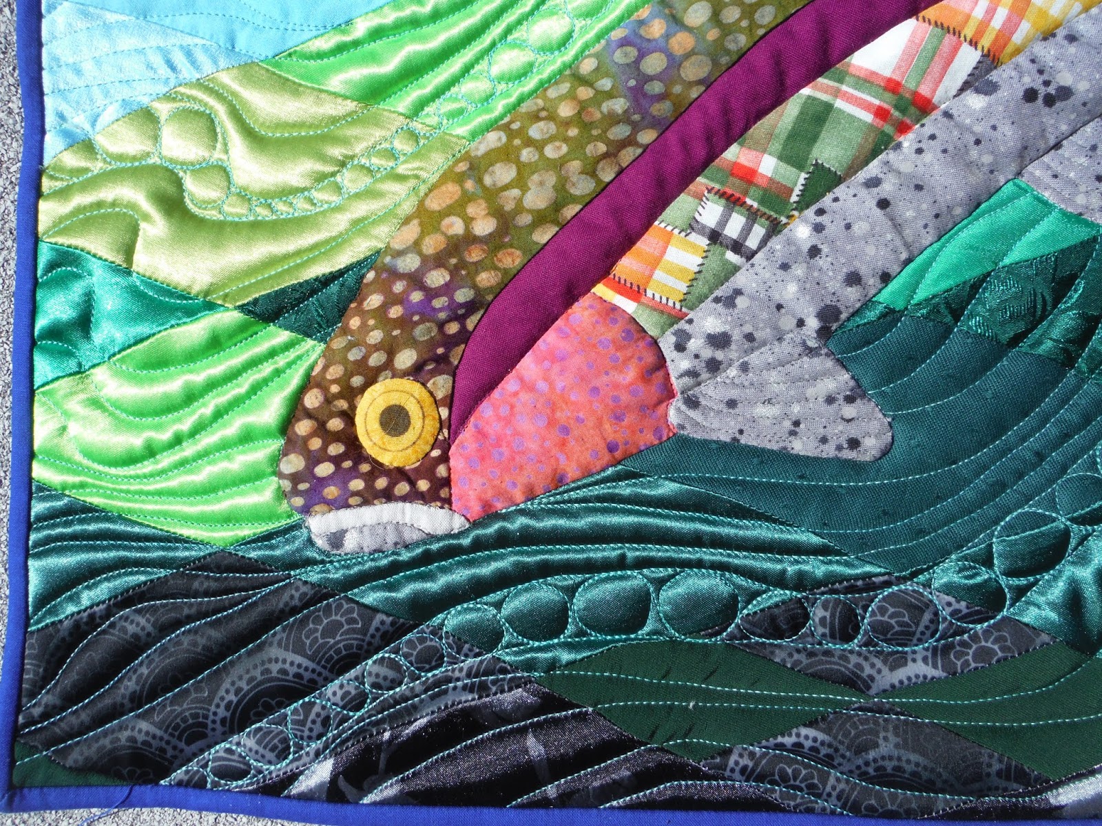 Enchanting Quilts Rainbow Trout The making of a challenge quilt