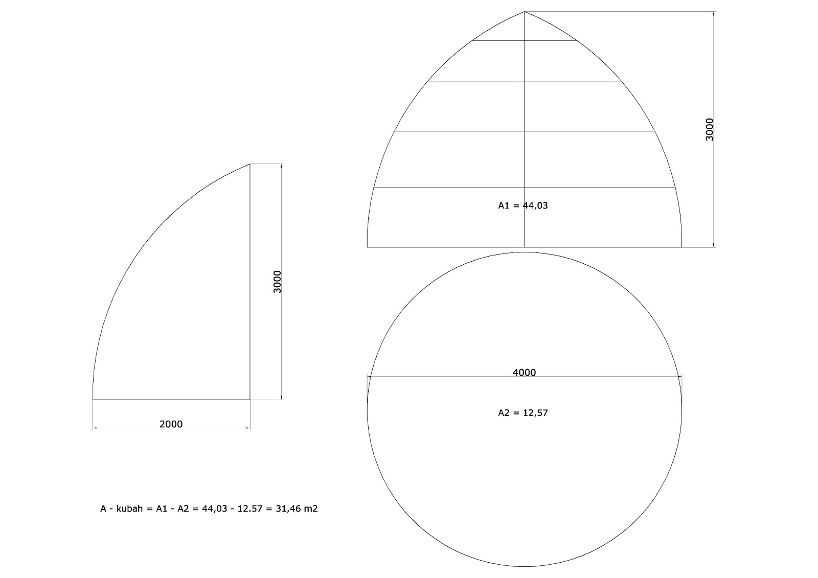  RUMUS MENGHITUNG KUBAH rangka space frame