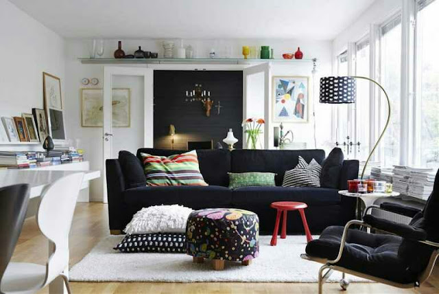 living room decorating ideas with black leather furniture