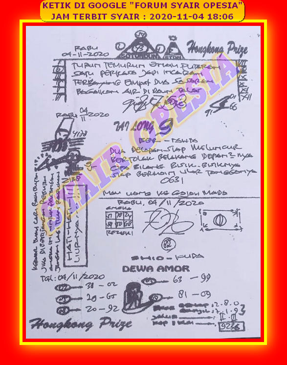 1 New Message Kode Syair Hongkong 4 November 2020 Forum Syair Togel Hongkong Singapura Sydney