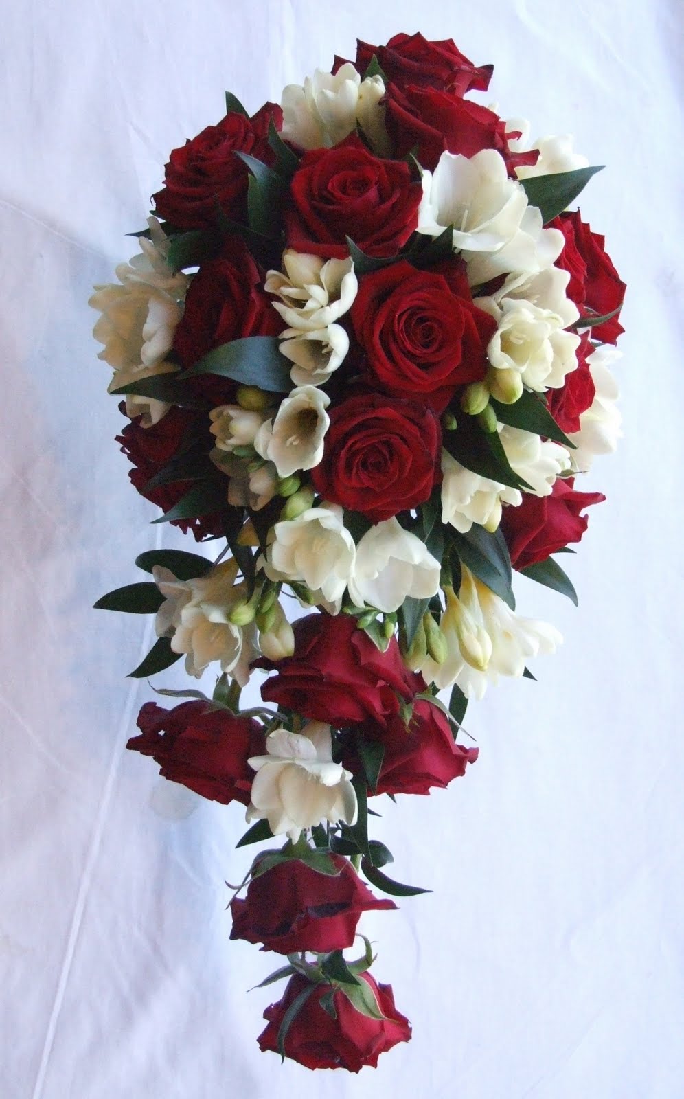 RJ�s Florist Burgundy and white wedding flowers