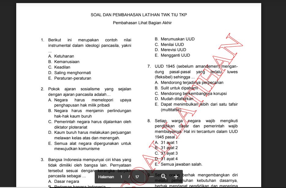 Download Soal Tiu Cpns Dan Kunci Jawaban Gif