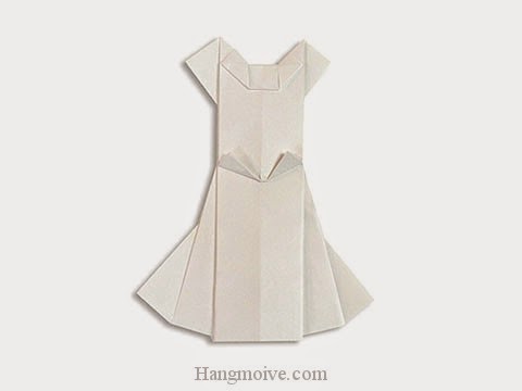 Cách gấp, xếp váy cưới bằng giấy origami - Video hướng dẫn xếp hình quần áo - How to fold a Wedding Dress