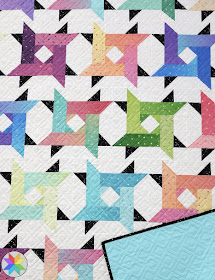 Windy City quilt pattern - perfect for using jelly roll strips and it looks great in ombre fabrics like Gem Stones Brights from Riley Blake Designs