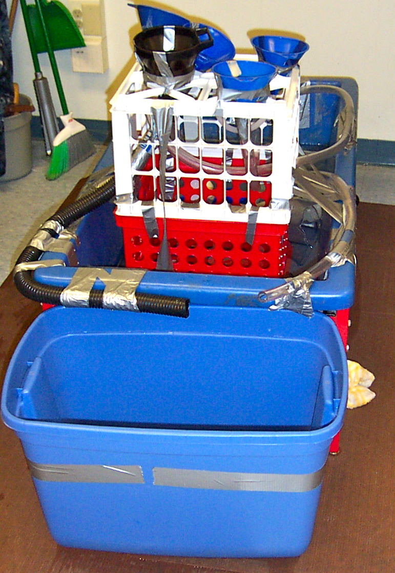SAND AND WATER TABLES FUNNELS AND CLEAR PLASTIC TUBING