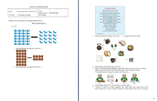 Soal Penilaian Harian (PH) Kelas 1 SD/MI: Tema 6