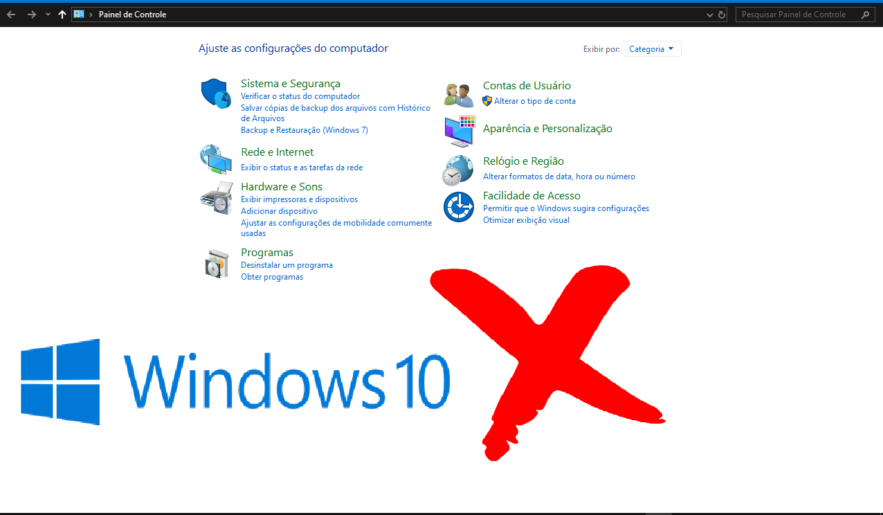 Painel de controle do Windows 10 abre e fecha sozinho