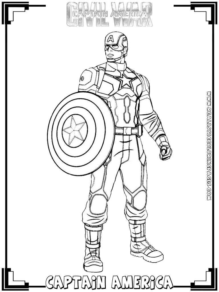 Captain America:Civil War Printable Coloring Pages | Realistic Coloring