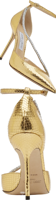♦Jimmy Choo Talika golden crystal embellished metallic snake effect leather pumps #jimmychoo #shoes #brilliantluxury
