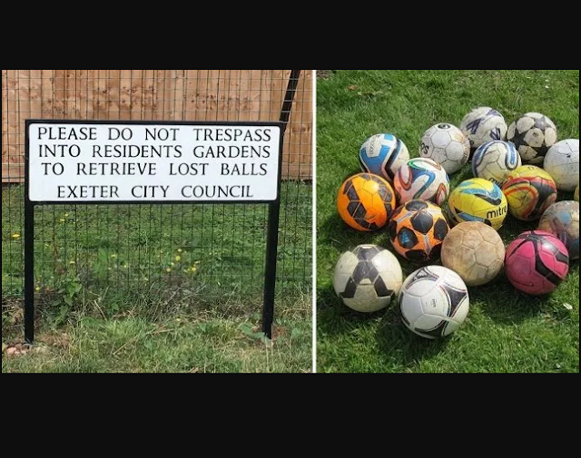 Landlady, 56, fined and faces prosecution after donating footballs kicked into her garden to charity Landlady, 56, fined and faces prosecution after donating footballs kicked into her garden to charity