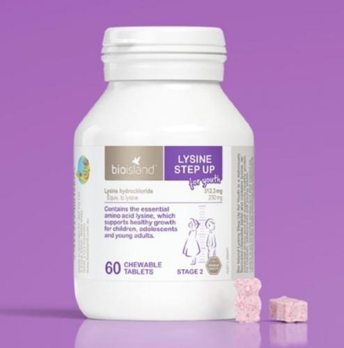 Viên nhai Bio Island Lysine tăng chiều cao cho trẻ từ 6 tuổi trở lên