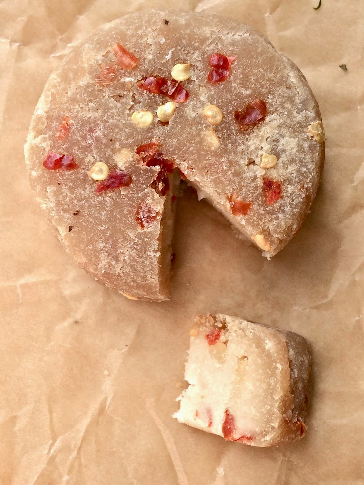 Spicy Aged Raw Macadamia Nut Cheese