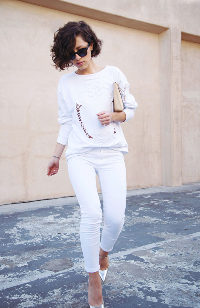 Fashion Blogger Karla Deras of Karla's Closet, White on White Outfit
