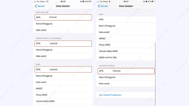 cara setting apn personal hotspot telkomsel di iphone