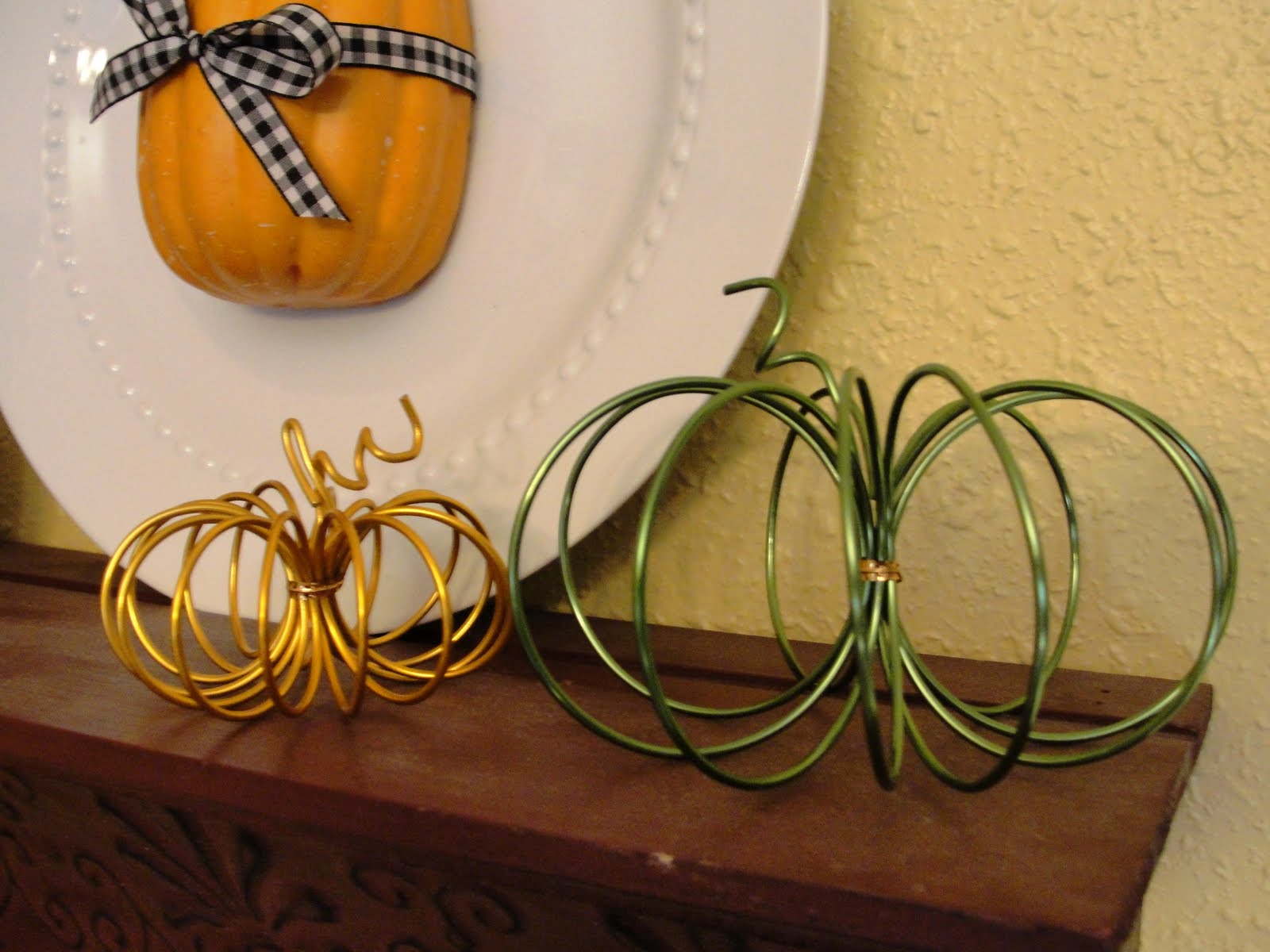 Small and Simple Things Wire Pumpkins...courtesy of Dollar Tree!