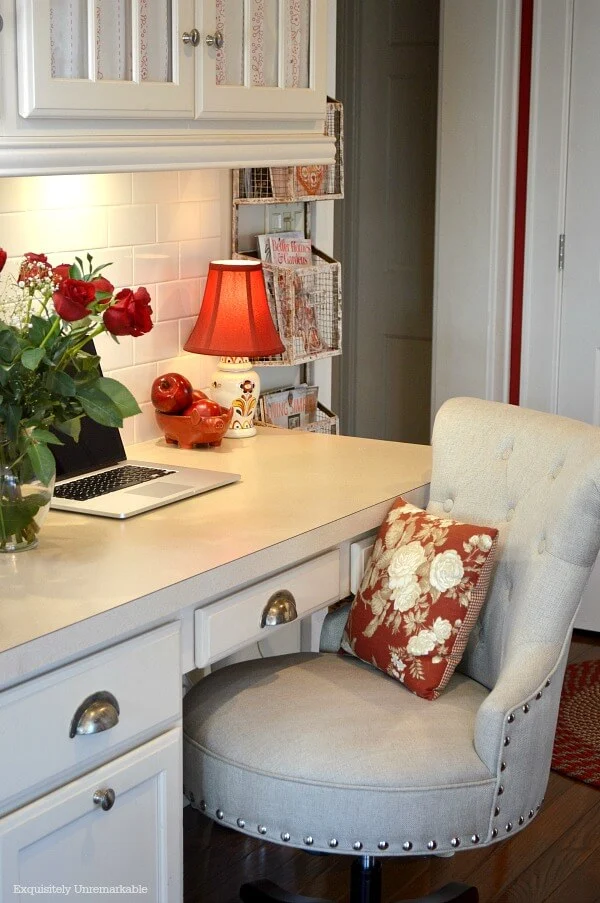 Cottage Style Kitchen Desk area