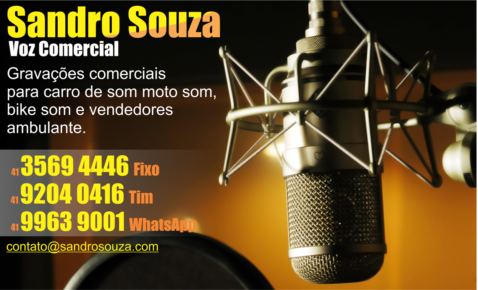 Voz comercial Sandro Souza