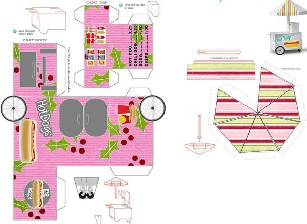 Navidad Rosa Caja Con Forma De Carro De Perritos Calientes Para Navidad Rosa Caja Con Forma De Carro De Perritos Calientes Para