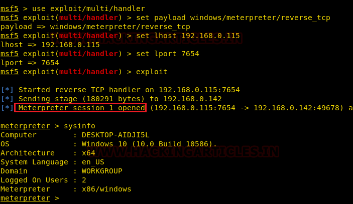 Windows 10 Persistence with Metasploit