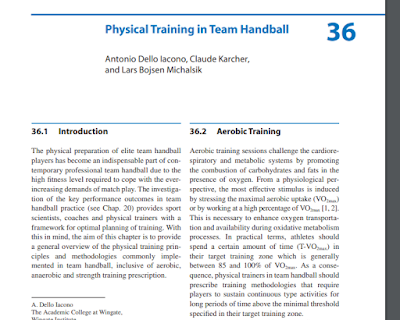 Physical Training inTeam Handball pdf