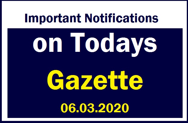 Gazette Notification on 06.03.2020