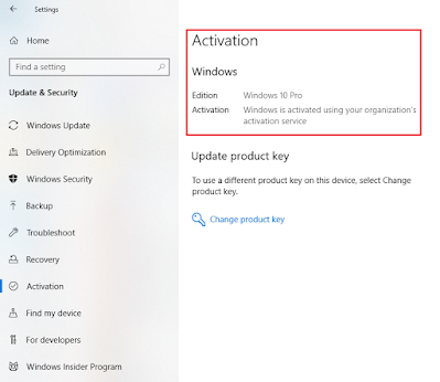 verifiying the windows 10 activation