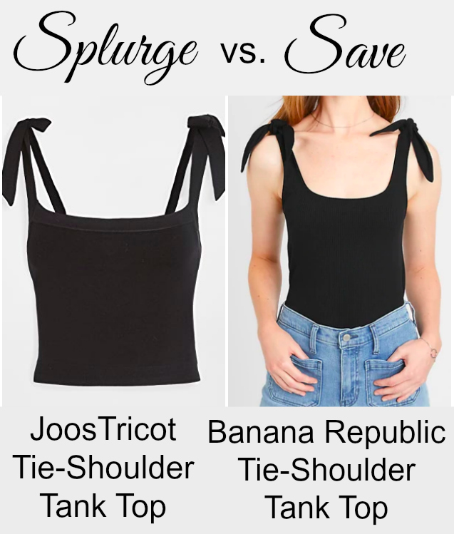 Splurge vs. Save: Tie-Shoulder Tank | Pieces of a Mom