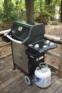 gas grill with 20-lb proane tank