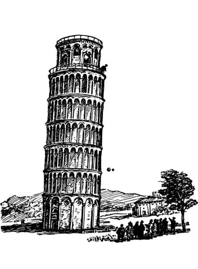 опыты галилео галилея на пизанской башне. галилей сбрасывает с пизанской башни. галилей пизанская башня опыт. галилей башня. галилео галилей пизанская башня.