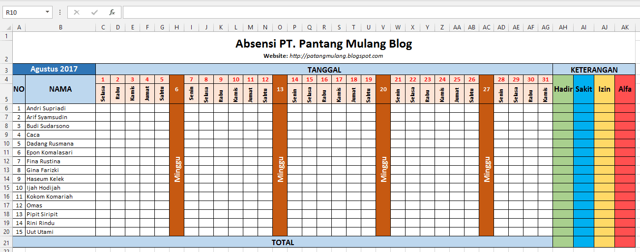 Cara Praktis Membuat Absensi Otomatis di Microsoft Excel