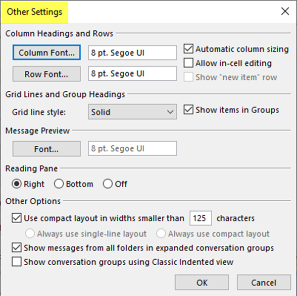 Modifica e gestisci le visualizzazioni di Outlook