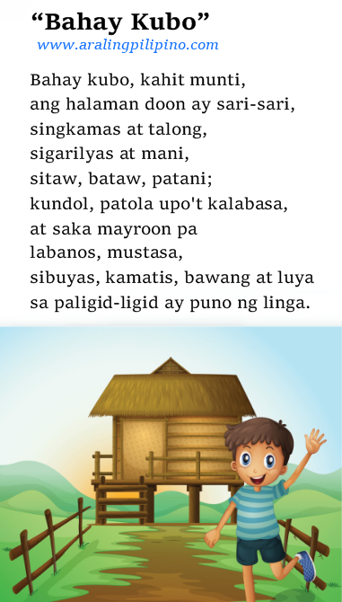 Mga Katutubong Kanta Sa Pilipinas: Katutubong Kanta sa Pilipinas Bahay Kubo