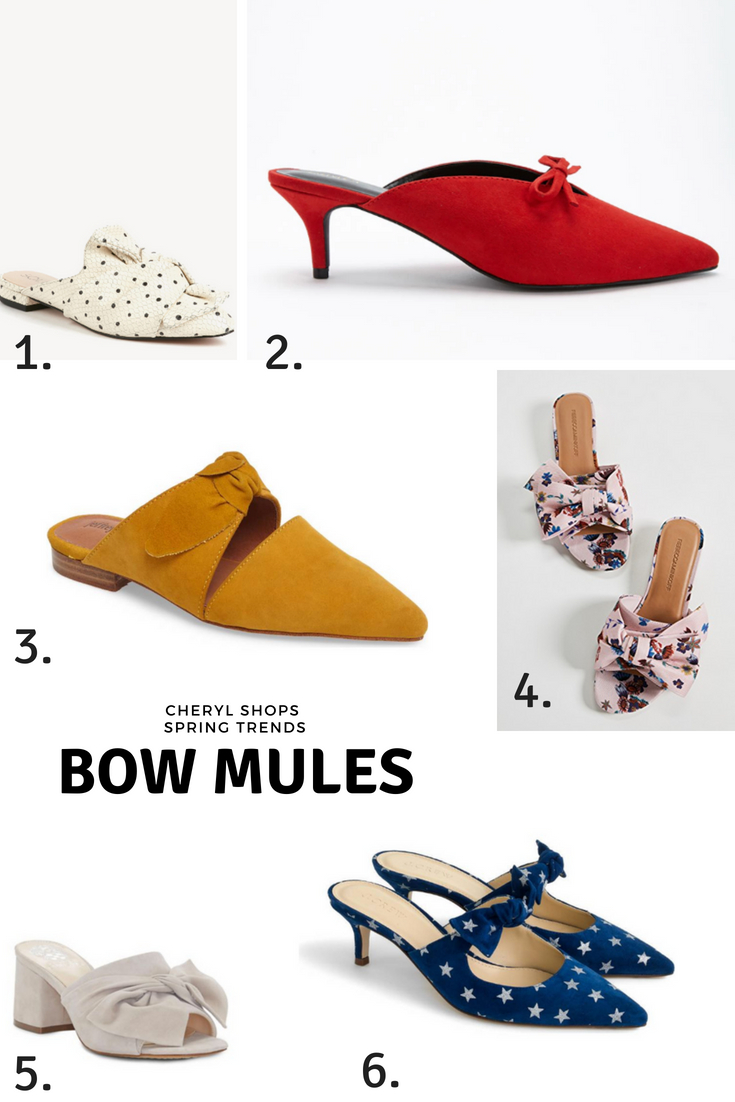 Spring Trends Bow Mules Cheryl Shops