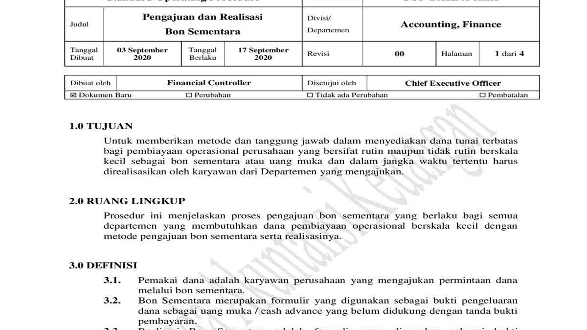 Contoh Form Pengajuan Dana Kas Kecil Bukti Kas Keluar
