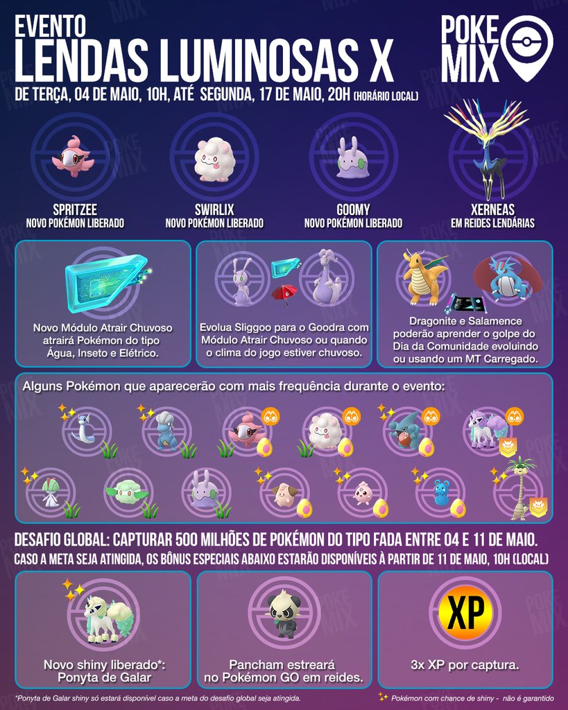 Lendas luminosas X - Xerneas de Kalos extreia - Pokémon GO Amigos