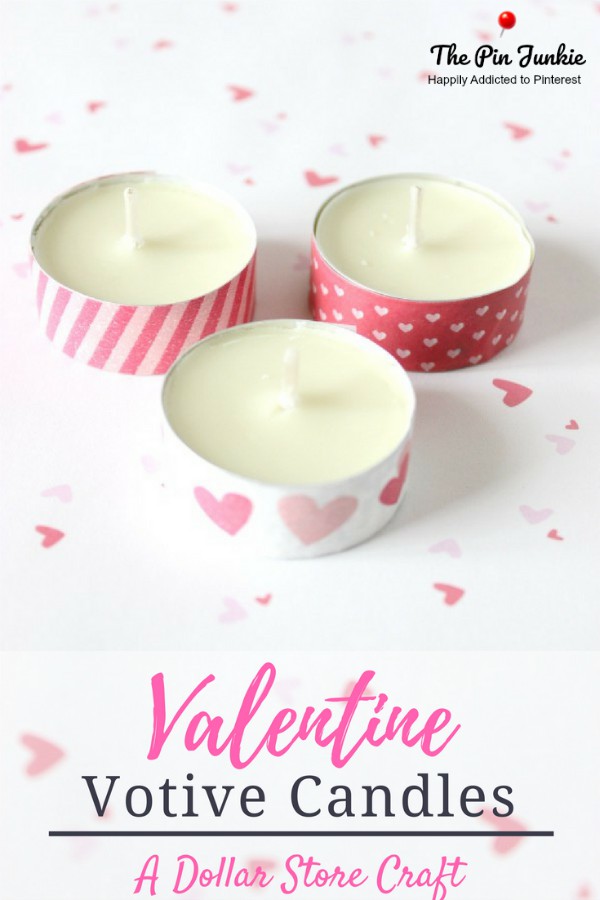 Valentine Washi Tape Votive Candles