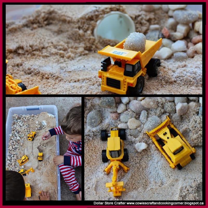 Dollar Store Crafter DIY Sand and Rock Box Indoor Fun