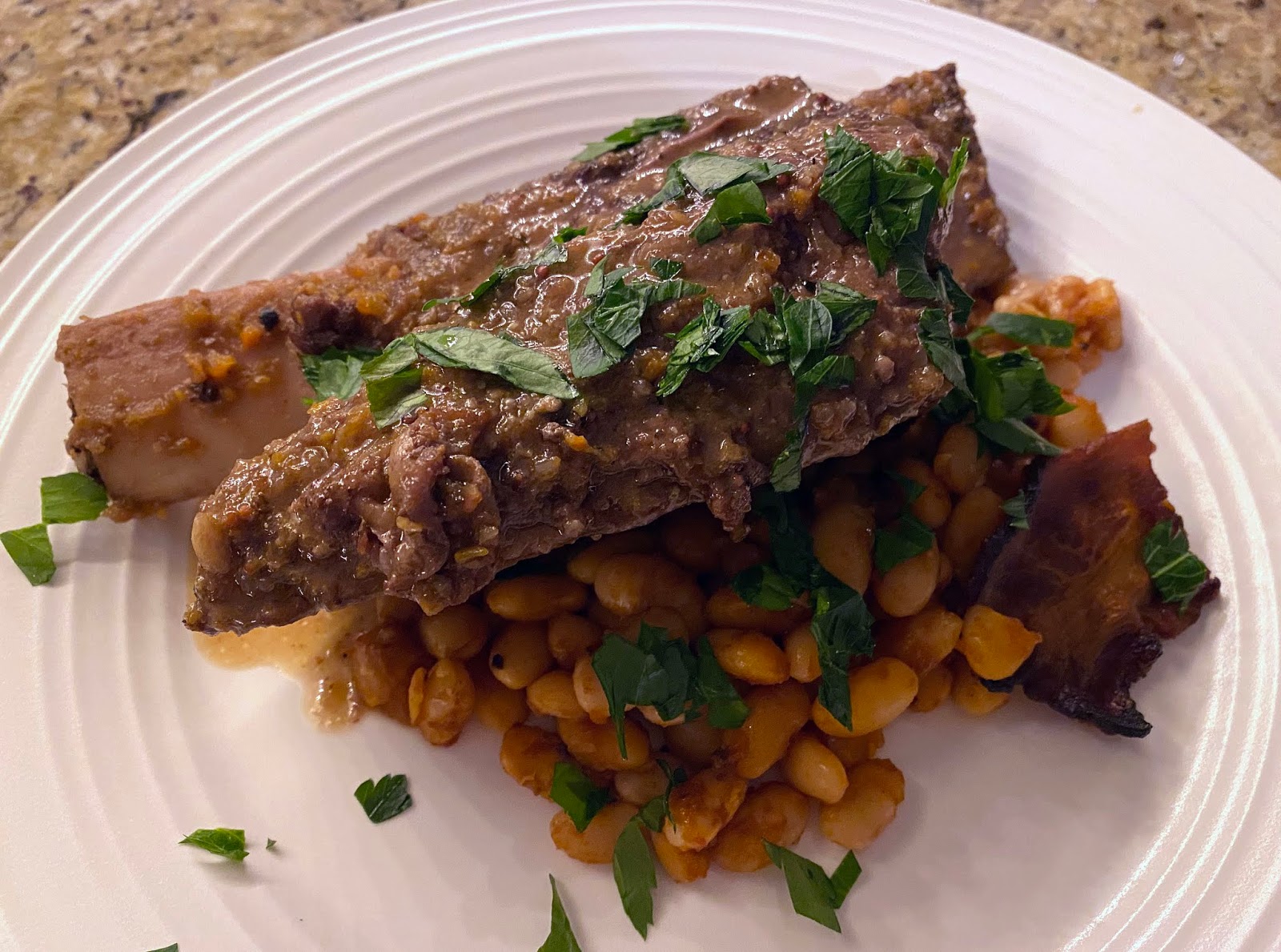 Culturally Confused Home Grown Braised Short Ribs with Dr. Pepper Beans