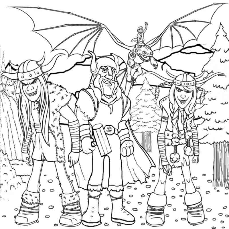 How To Train Your Dragon Coloring Pages For Kids To Print Vikings