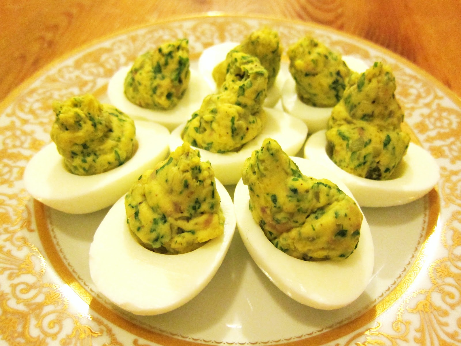 FROM BEHIND THE OPEN TABLE Anchovy and Cornichon Deviled Eggs