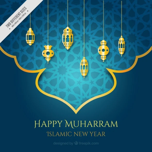 Gaya Terbaru 23+ Background Islami Biru Happy Muharram Islamic New Year