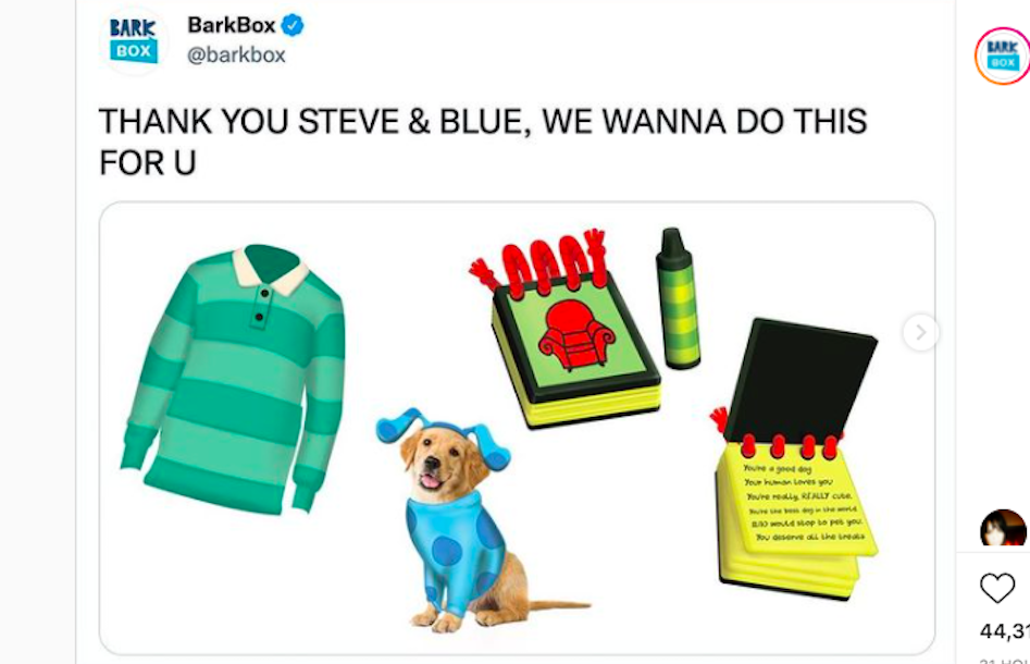 NickALive! BarkBox Teases 'Blue's Clues' Dog Toys