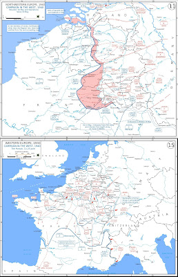 Карты начальной и завершающей стадии кампании Вермахта во Франции 1940 г