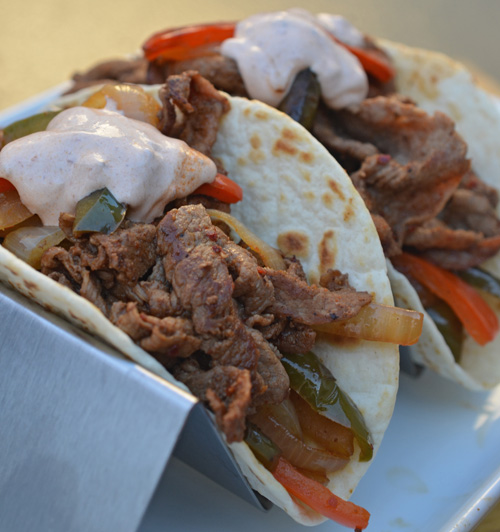 Shaved Steak Fajitas on the Big Green Egg