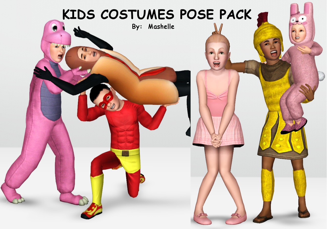 My Sims 3 Blog Kids Costumes Pose Pack by Mashelle