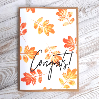 Fall card featuring Layered Leaf Prints from Gina K Designs