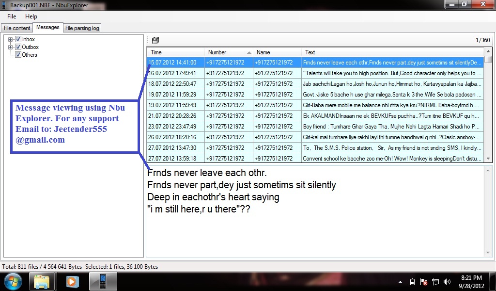 Jeetender Nath VIEW AND EXTRACT NOKIA BACKUP FILE .NBC, NBF