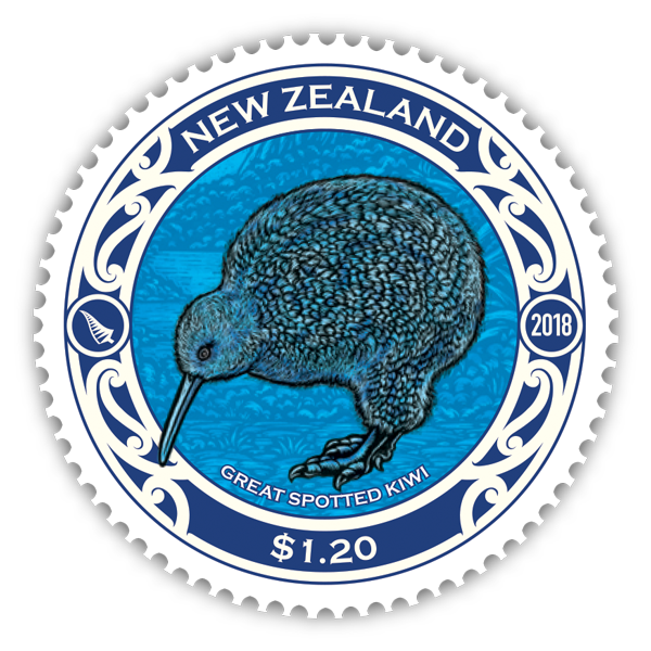 Virtual New Zealand Stamps 2018 Round Kiwis.